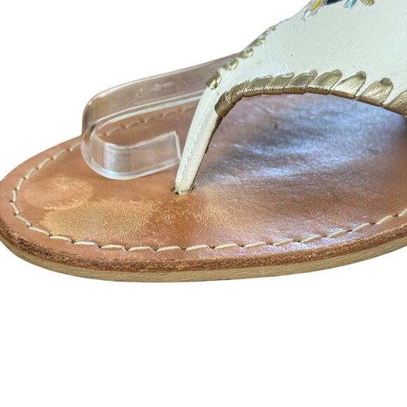 Jack Rogers Womens Embroidered I Do Wedding Beach Reception Honeymoon Sandals 10 - Picture 5 of 16